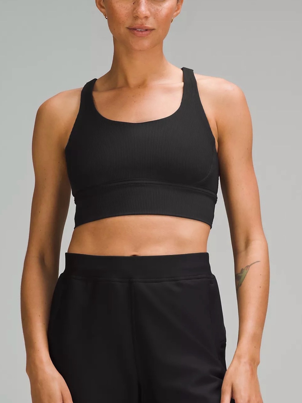 lululemon athletica Black Ribbed Scoop Sports Bra